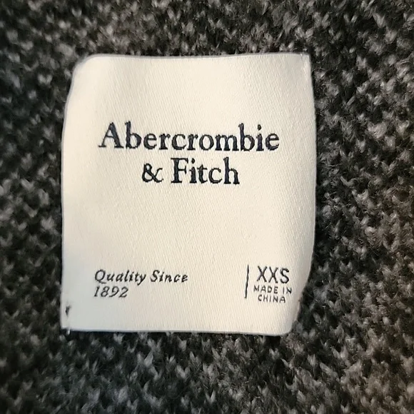 Abercrombie & Fitch Black & Gray Leopard Print Puff Balloon Sleeve Long Cardigan - Picture 3 of 6